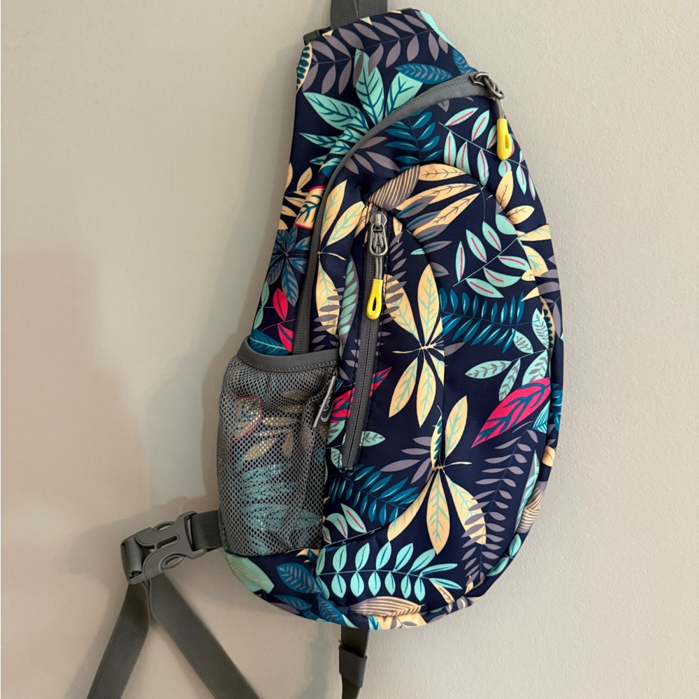 Leaf Print Sling Backpack